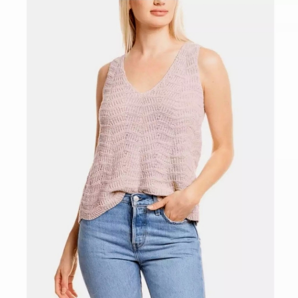 Madewell Tank‎ Top Mauve Crochet Knit Sweater